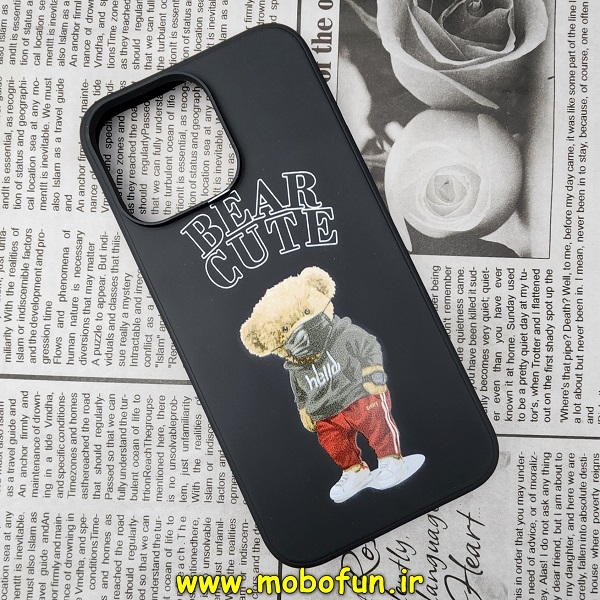 قاب گوشی iPhone 14 Pro Max آیفون سیلیکونی ژله ای طرح خرسی تدی TEDi مشکی کد 66