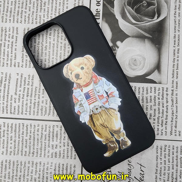 قاب گوشی iPhone 14 Pro Max آیفون سیلیکونی ژله ای طرح خرسی تدی TEDi مشکی کد 68