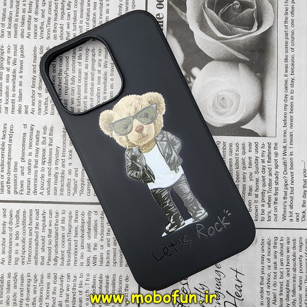 قاب گوشی iPhone 14 Pro Max آیفون سیلیکونی ژله ای طرح خرسی تدی TEDi مشکی کد 69