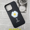 قاب گوشی iPhone 14 Pro Max آیفون سیلیکونی ژله ای طرح گل بابونه مشکی کد 72