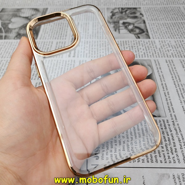 قاب گوشی iPhone 14 Pro Max آیفون طرح پشت طلق شیشه ای شفاف اورجینال برند CASE MATE طلایی کد 77