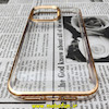 قاب گوشی iPhone 14 Pro Max آیفون طرح پشت طلق شیشه ای شفاف اورجینال برند CASE MATE طلایی کد 77