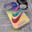قاب گوشی iPhone 14 Pro Max آیفون طرح ضدضربه هولوگرامی لنز رنگی هفت رنگ نایکی NIKE JUST DO IT کد 85
