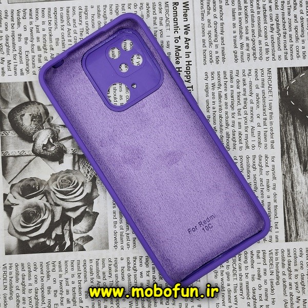 قاب گوشی Redmi 10C - Poco C40 شیائومی سیلیکونی اورجینال سورا SORA پاک کنی درجه یک زیربسته محافظ لنز دار ارغوانی کد 86
