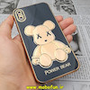 قاب گوشی iPhone X - iPhone XS آیفون طرح ژله ای مای کیس خرس طلایی تدی برجسته POWER BEAR محافظ لنز دار مشکی کد 368