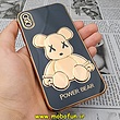 قاب گوشی iPhone X - iPhone XS آیفون طرح ژله ای مای کیس خرس طلایی تدی برجسته POWER BEAR محافظ لنز دار مشکی کد 368