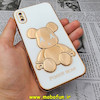 قاب گوشی iPhone X - iPhone XS آیفون طرح ژله ای مای کیس خرس طلایی تدی برجسته POWER BEAR محافظ لنز دار سفید کد 369