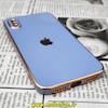 قاب گوشی iPhone X - iPhone XS آیفون طرح ژله ای مای کیس گلد لاین دور طلایی محافظ لنز دار آبی فیلی کد 370