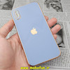 قاب گوشی iPhone X - iPhone XS آیفون طرح ژله ای مای کیس گلد لاین دور طلایی محافظ لنز دار آبی فیلی کد 370
