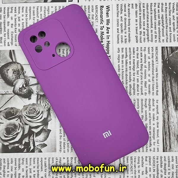 قاب گوشی Redmi 10C - Poco C40 شیائومی سیلیکونی اورجینال سورا SORA پاک کنی درجه یک زیربسته محافظ لنز دار بنفش کد 93