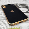 قاب گوشی iPhone X - iPhone XS آیفون طرح ژله ای مای کیس گلد لاین دور طلایی محافظ لنز دار مشکی کد 371