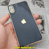 قاب گوشی iPhone X - iPhone XS آیفون طرح ژله ای مای کیس گلد لاین دور طلایی محافظ لنز دار مشکی کد 371