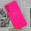قاب گوشی Galaxy S20 FE سامسونگ سیلیکونی اورجینال سورا SORA پاک کنی درجه یک زیربسته محافظ لنز دار صورتی فانتزی کد 325