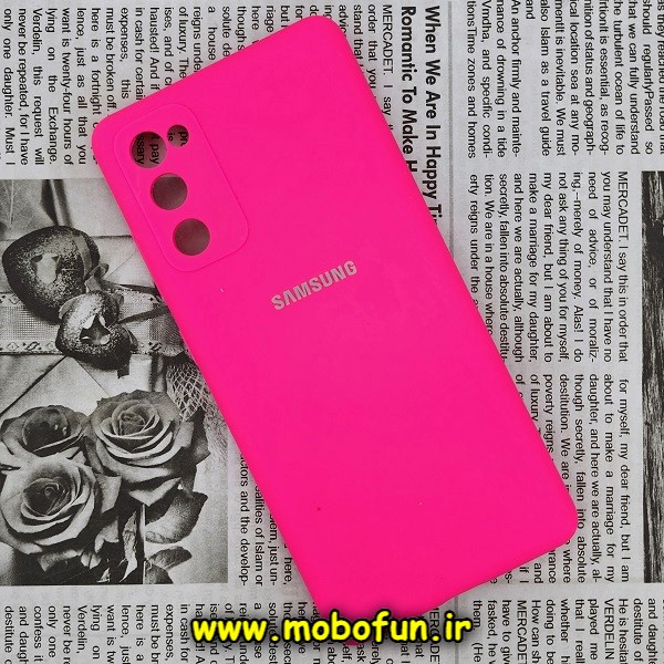 قاب گوشی Galaxy S20 FE سامسونگ سیلیکونی اورجینال سورا SORA پاک کنی درجه یک زیربسته محافظ لنز دار صورتی فانتزی کد 325
