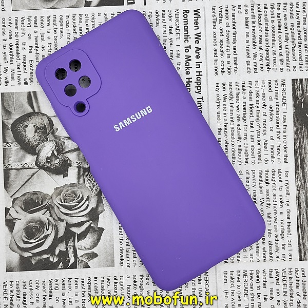 قاب گوشی Galaxy A12 - Galaxy M12 - Galaxy F12 سامسونگ سیلیکونی اورجینال سورا SORA پاک کنی درجه یک زیربسته محافظ لنز دار ارغوانی کد 898