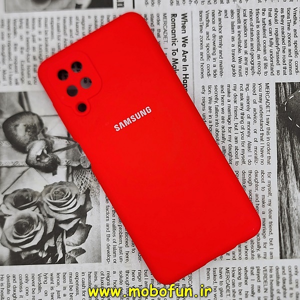 قاب گوشی Galaxy A12 - Galaxy M12 - Galaxy F12 سامسونگ سیلیکونی اورجینال سورا SORA پاک کنی درجه یک زیربسته محافظ لنز دار قرمز کد 901
