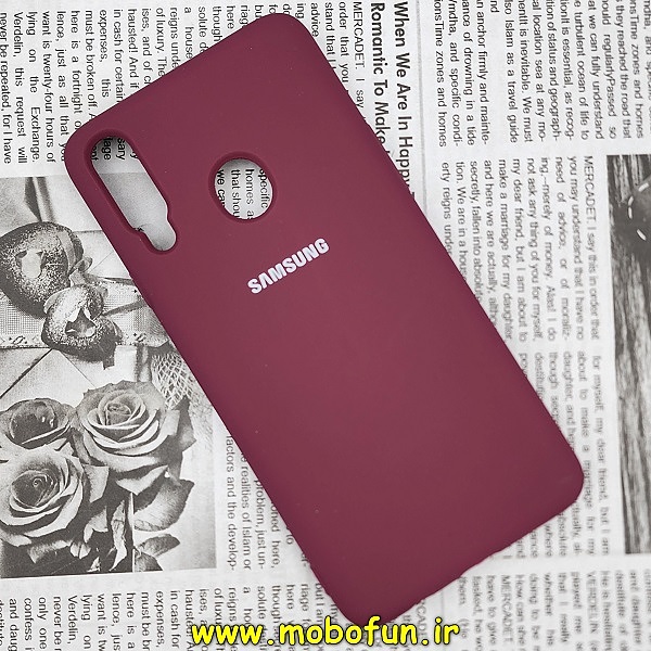 قاب گوشی Galaxy A20S سامسونگ سیلیکونی اورجینال سورا SORA پاک کنی درجه یک زیربسته عنابی کد 478