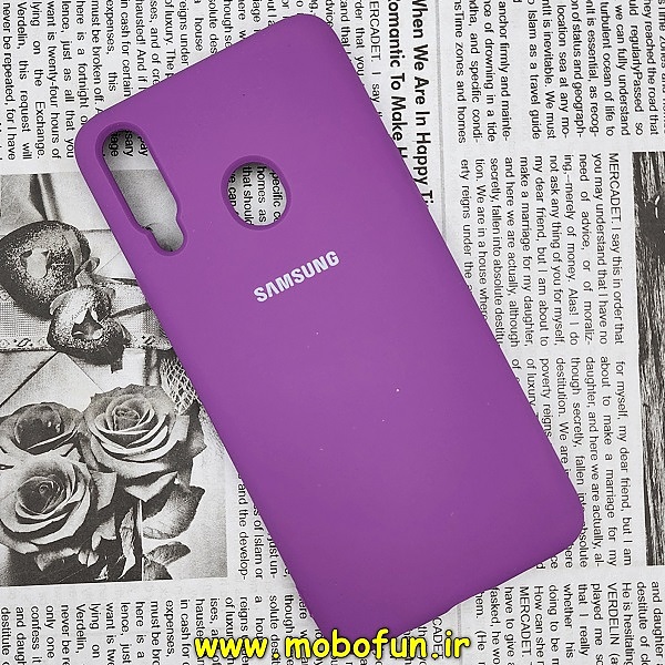 قاب گوشی Galaxy A20S سامسونگ سیلیکونی اورجینال سورا SORA پاک کنی درجه یک زیربسته بنفش کد 479