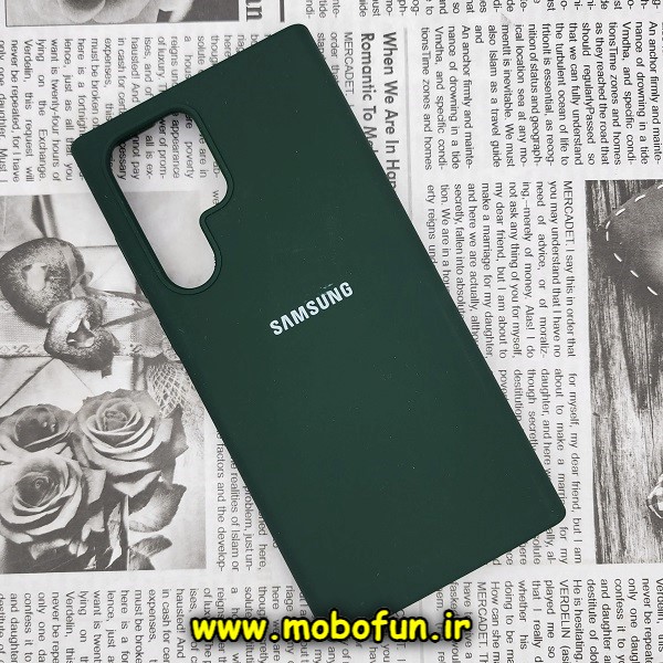 قاب گوشی Galaxy S22 Ultra سامسونگ سیلیکونی اورجینال سورا SORA پاک کنی درجه یک زیربسته سبز یشمی کد 116