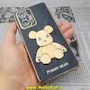 قاب گوشی Mi 11T - Mi 11T Pro شیائومی طرح ژله ای مای کیس خرس طلایی تدی برجسته POWER BEAR محافظ لنز دار مشکی کد 210
