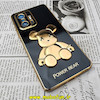 قاب گوشی Mi 11T - Mi 11T Pro شیائومی طرح ژله ای مای کیس خرس طلایی تدی برجسته POWER BEAR محافظ لنز دار مشکی کد 210