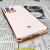 قاب گوشی Xiaomi Mi 11T - Mi 11T Pro شیائومی طرح ژله ای مای کیس گلد لاین دور طلایی محافظ لنز دار گلبهی کد 192