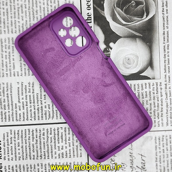 قاب گوشی Galaxy A23 4G سامسونگ سیلیکونی اورجینال سورا SORA پاک کنی درجه یک زیربسته محافظ لنز دار بنفش کد 231