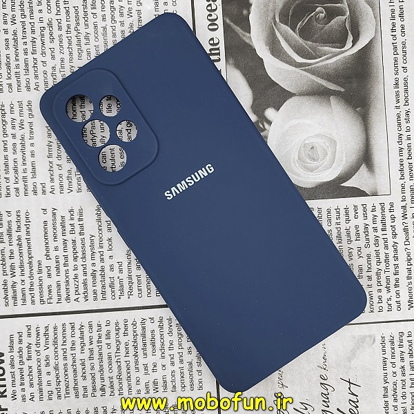 قاب گوشی Galaxy A53 5G سامسونگ سیلیکونی اورجینال سورا SORA پاک کنی درجه یک زیربسته محافظ لنز دار سرمه ای کد 324