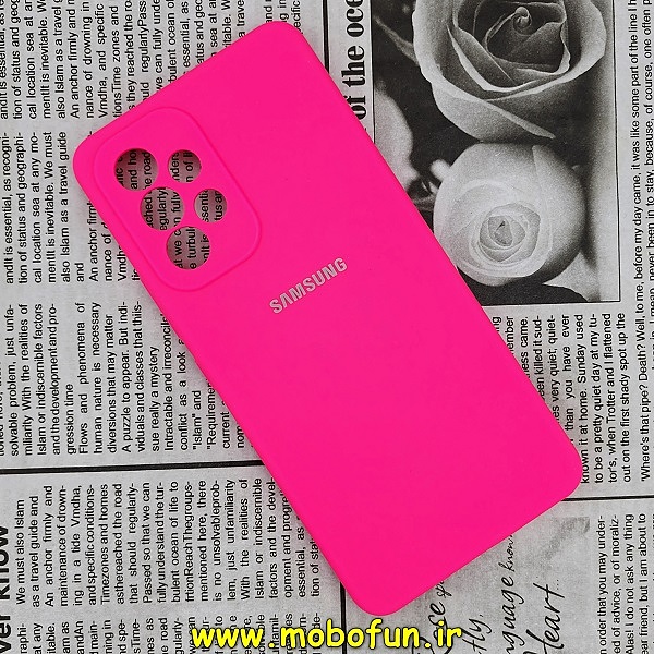 قاب گوشی Galaxy A53 5G سامسونگ سیلیکونی اورجینال سورا SORA پاک کنی درجه یک زیربسته محافظ لنز دار صورتی فانتزی کد 327