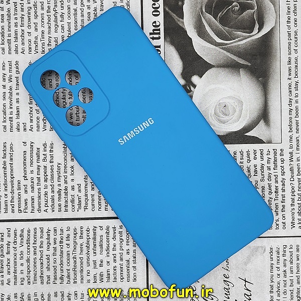 قاب گوشی Galaxy A73 5G سامسونگ سیلیکونی اورجینال سورا SORA پاک کنی درجه یک زیربسته محافظ لنز دار آبی کد 266