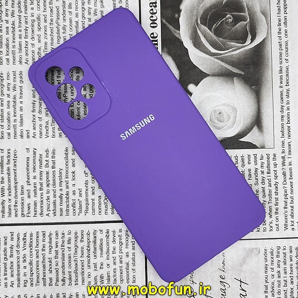 قاب گوشی Galaxy A73 5G سامسونگ سیلیکونی اورجینال سورا SORA پاک کنی درجه یک زیربسته محافظ لنز دار ارغوانی کد 268