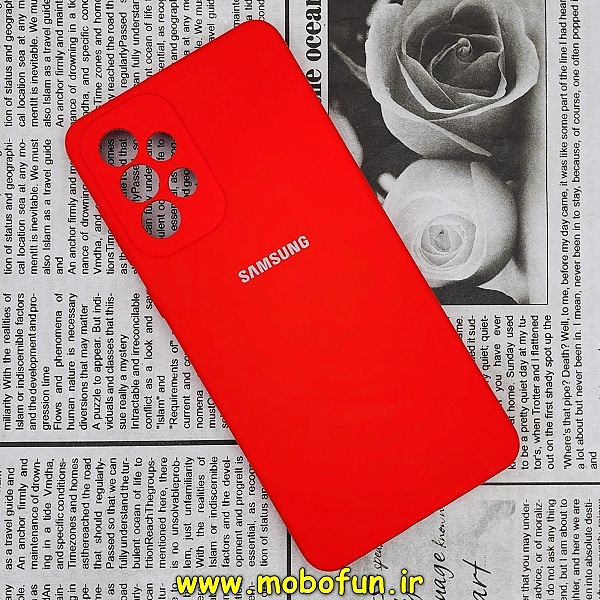 قاب گوشی Galaxy A73 5G سامسونگ سیلیکونی اورجینال سورا SORA پاک کنی درجه یک زیربسته محافظ لنز دار قرمز کد 276