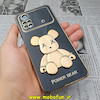 قاب گوشی Poco M4 Pro 4G شیائومی طرح ژله ای مای کیس خرس طلایی تدی برجسته POWER BEAR محافظ لنز دار مشکی کد 107