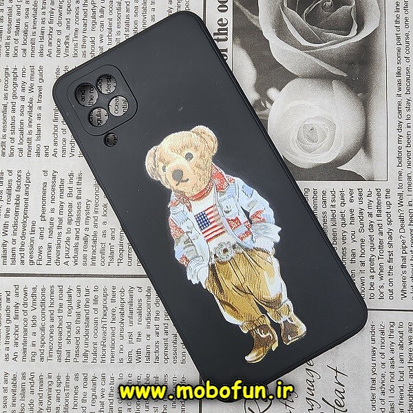 قاب گوشی Galaxy A12 - Galaxy M12 - Galaxy F12 سامسونگ سیلیکونی ژله ای طرح خرسی تدی Tedi مشکی کد 915