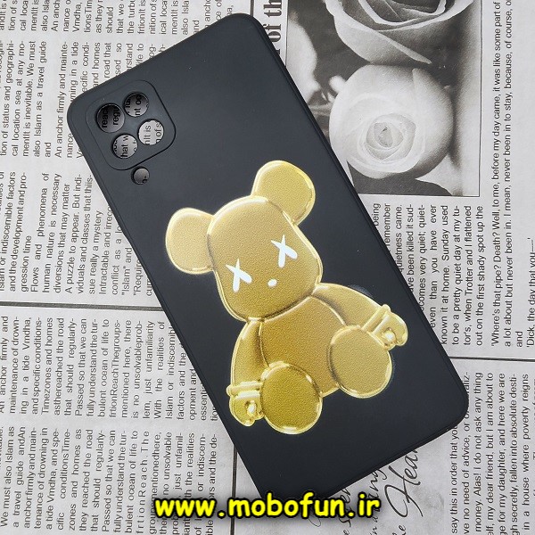 قاب گوشی Galaxy A12 - Galaxy M12 - Galaxy F12 سامسونگ سیلیکونی ژله ای طرح خرسی تدی Tedi مشکی کد 917