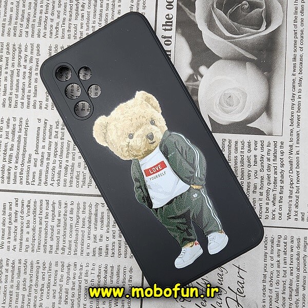 قاب گوشی Galaxy A13 4G سامسونگ سیلیکونی ژله ای طرح خرسی تدی Tedi مشکی کد 328