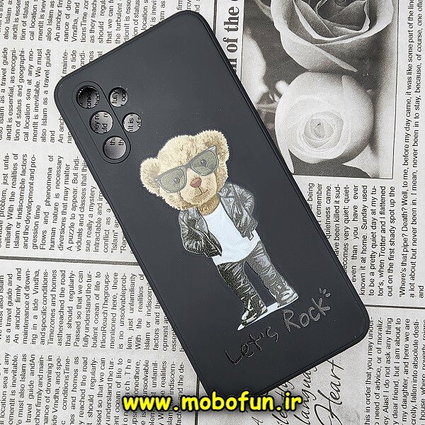 قاب گوشی Galaxy A13 4G سامسونگ سیلیکونی ژله ای طرح خرسی تدی Tedi مشکی کد 334