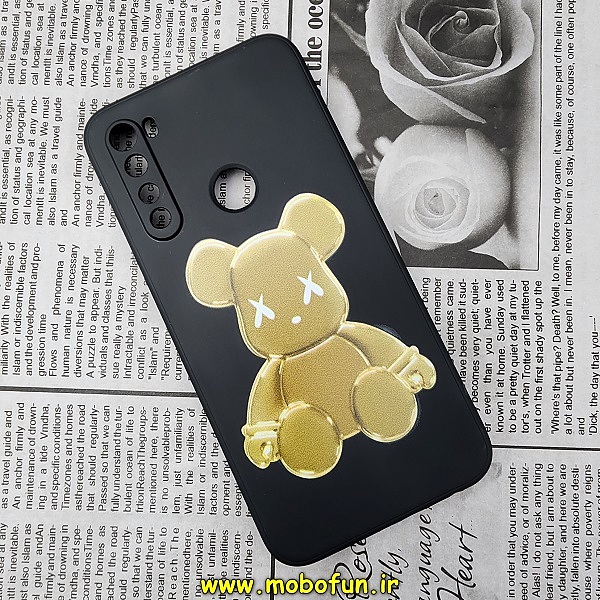 قاب گوشی Redmi Note 8 - Redmi Note 8 2021 شیائومی سیلیکونی ژله ای طرح خرسی تدی Tedi محافظ لنز دار مشکی کد 625