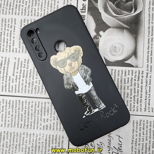 قاب گوشی Redmi Note 8 - Redmi Note 8 2021 شیائومی سیلیکونی ژله ای طرح خرسی تدی Tedi محافظ لنز دار مشکی کد 634