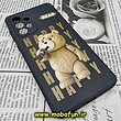 قاب گوشی Galaxy A33 5G سامسونگ سیلیکونی ژله ای محافظ لنز دار طرح خرسی تدی Tedi مشکی کد 269