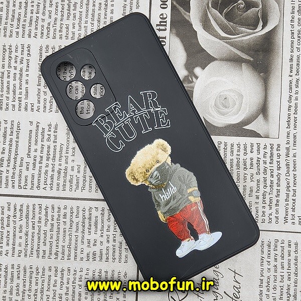 قاب گوشی Galaxy A33 5G سامسونگ سیلیکونی ژله ای محافظ لنز دار طرح خرسی تدی Tedi مشکی کد 271