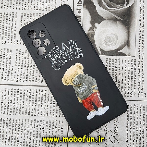 قاب گوشی Galaxy A52 4G - Galaxy A52 5G - Galaxy A52S سامسونگ سیلیکونی ژله ای محافظ لنز دار طرح خرسی تدی Tedi مشکی کد 837