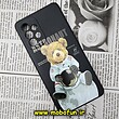 قاب گوشی Galaxy A53 5G سامسونگ سیلیکونی ژله ای محافظ لنز دار طرح خرسی تدی Tedi مشکی کد 336