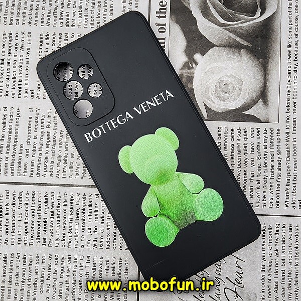 قاب گوشی Galaxy A53 5G سامسونگ سیلیکونی ژله ای محافظ لنز دار طرح خرسی تدی Tedi مشکی کد 344