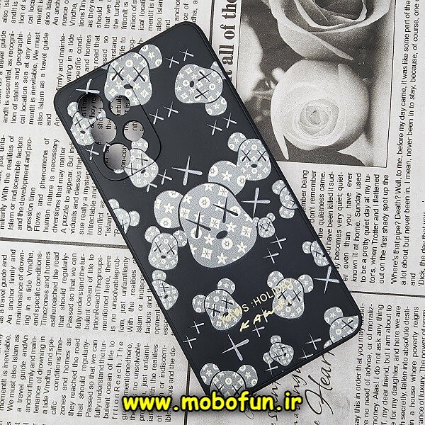 قاب گوشی Galaxy A53 5G سامسونگ سیلیکونی ژله ای محافظ لنز دار طرح خرس رباتی مشکی کد 349