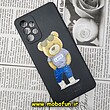 قاب گوشی Galaxy A73 5G سامسونگ سیلیکونی ژله ای محافظ لنز دار طرح خرسی تدی Tedi مشکی کد 277