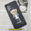 قاب گوشی Galaxy A73 5G سامسونگ سیلیکونی ژله ای محافظ لنز دار طرح خرسی تدی Tedi مشکی کد 282
