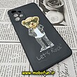 قاب گوشی Galaxy A73 5G سامسونگ سیلیکونی ژله ای محافظ لنز دار طرح خرسی تدی Tedi مشکی کد 282