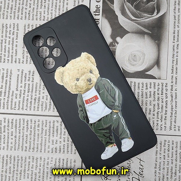 قاب گوشی Galaxy A73 5G سامسونگ سیلیکونی ژله ای محافظ لنز دار طرح خرسی تدی Tedi مشکی کد 288
