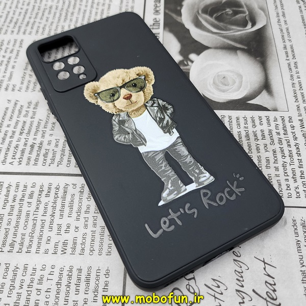 قاب گوشی Xiaomi Redmi Note 11 Pro 4G Global - Redmi Note 11 Pro 5G Global شیائومی سیلیکونی ژله ای محافظ لنز دار طرح خرسی تدی Tedi مشکی کد 272